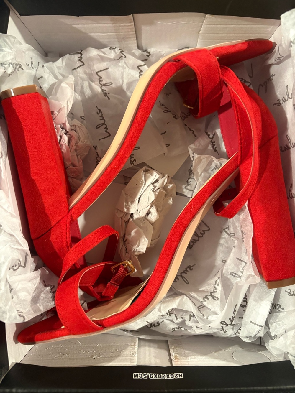 Lulus Taylor Red Suede Ankle Strap Heels - Size 9 - Picture 2 of 9